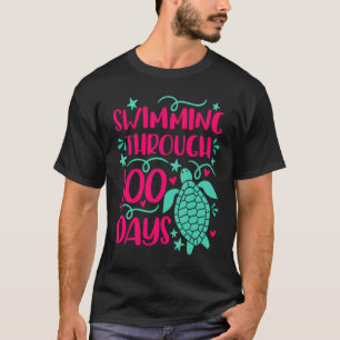T-shirt Tortue de mer 100 jours d'école pour les filles et