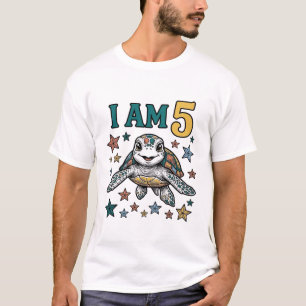 T-shirt Tortue de mer 5ème anniversaire design de gravure