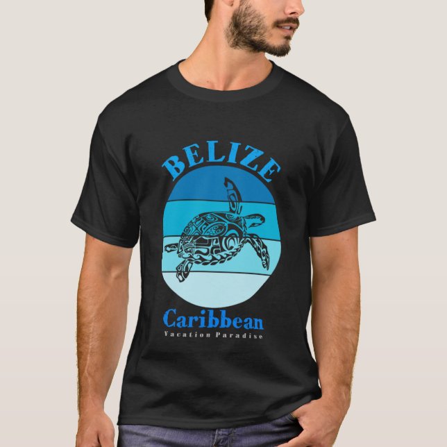 T-shirt Tortue de mer Belize Océan (Devant)