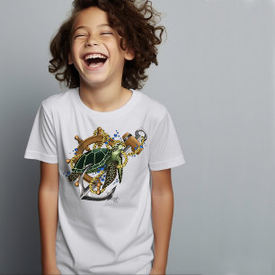 T-shirt Tortue de mer bleu vert