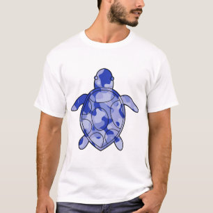 T-shirt Tortue de mer camouflage bleu