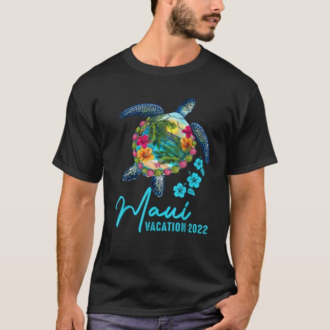 T-shirt Tortue de mer d'Hawaii Maui jumelage vacances en f (Devant)