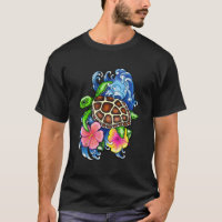 Tortue De Mer Et Hibiscus