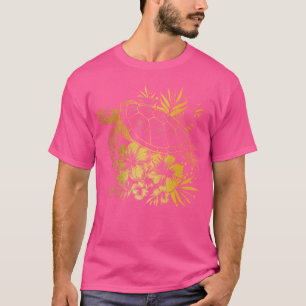 T-shirt Tortue de mer Fleurs hawaiiennes Hawaii Plongée so