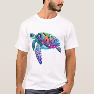 T-shirt Tortue de mer fluo