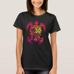 T-shirt Tortue de mer Hawaiian Honu Tribal Sunset Palm Tre