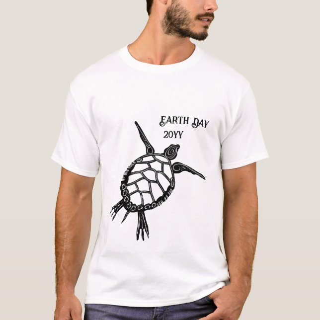 T-shirt Tortue de mer jour des terres (Devant)