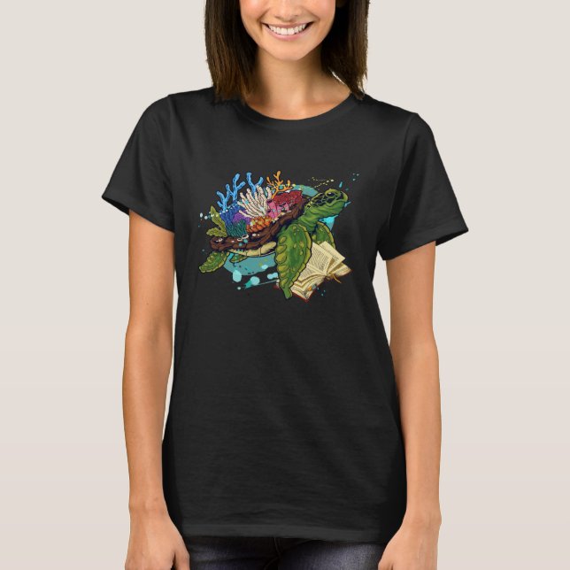 T-shirt Tortue de mer Lecture d'été 2022 Océans de Possibi (Devant)