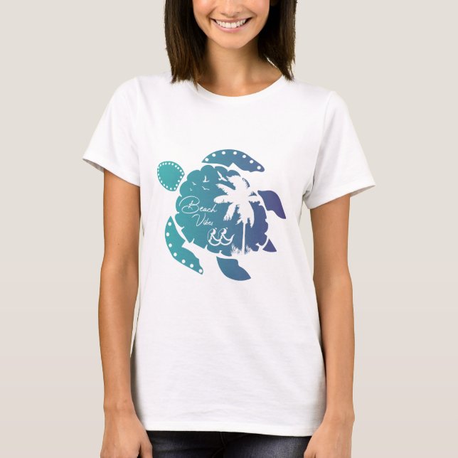 T-shirt Tortue de mer mignonne et élégante  (Devant)