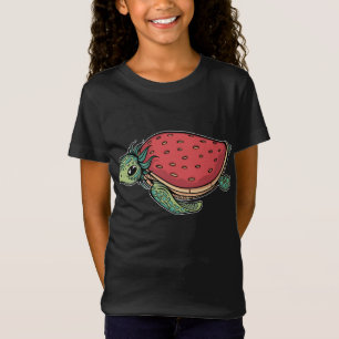 T-Shirt Tortue de mer mignonne fraise adorable Océan Anima