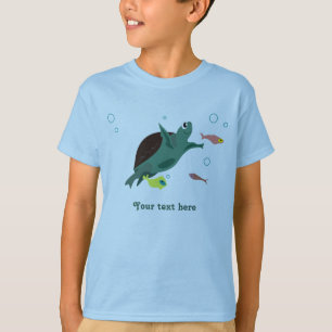 T-shirt Tortue de mer mignonne sous l'art marin
