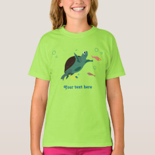 T-shirt Tortue de mer mignonne sous l'art marin