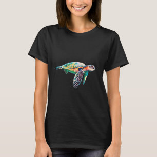 T-shirt Tortue de mer Motif Animaux de mer Tortue colorée