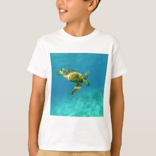 T-shirt Tortue de mer nageant dans l'eau turquoise de l'oc