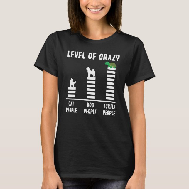 T-shirt Tortue De Mer Niveau De Tortue Crazy Cat Personnes (Devant)