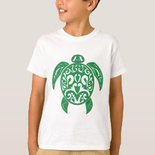 T-shirt Tortue de mer polynésienne verte