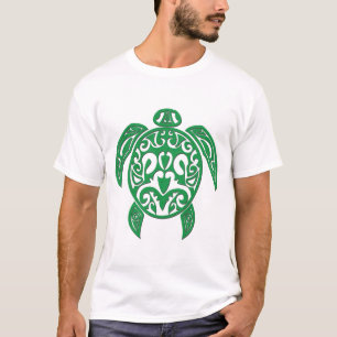 T-shirt Tortue de mer polynésienne verte