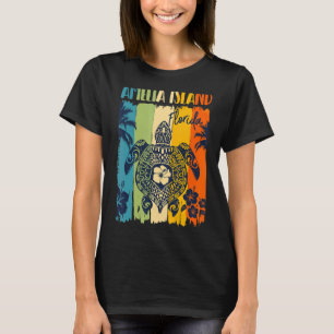 T-shirt Tortue de mer Retro Amelia Island Floride Famille