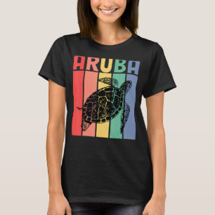 T-shirt Tortue de mer Retro Aruba Caribe Famille Vacances