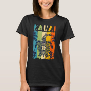 T-shirt Tortue de mer Retro Kauai Hawaii Famille jumelée V