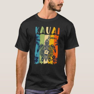 T-shirt Tortue de mer Retro Kauai Hawaii Famille jumelée V