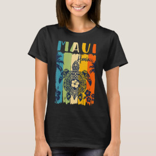 T-shirt Tortue de mer Rétro Maui Hawaii Correspondant Vaca