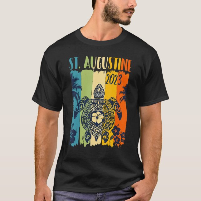 T-shirt Tortue de mer Rétro St  Augustine Floride Vacances (Devant)