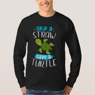 T-shirt Tortue de mer SauterLa paille Sauver Une Tournée D