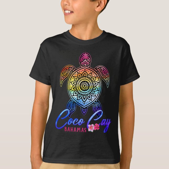 T-shirt Tortue de mer teinte au coco cay  (Devant)