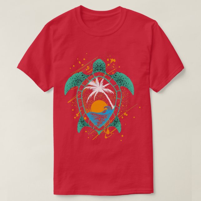 T-shirt Tortue de mer tropicale (Design devant)