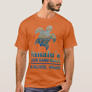T-shirt Tortue de plage de sable noir de Punaluu