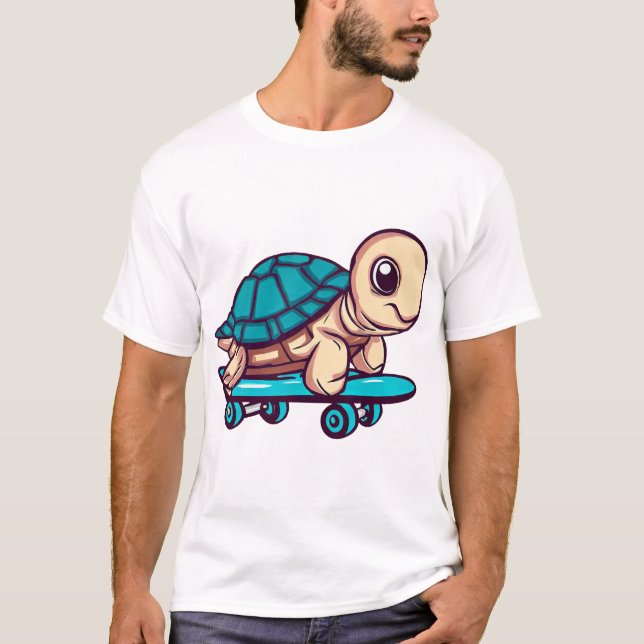 T-shirt Tortue de skateboard (Devant)