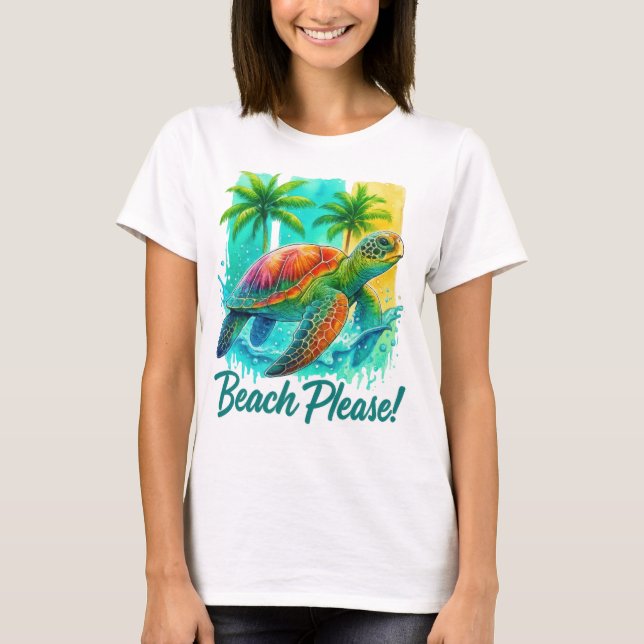 T-SHIRT TORTUE D'ÉTÉ DANS L'OCEAN  (Devant)