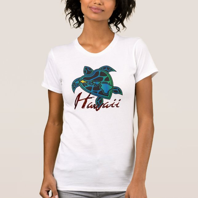 T-shirt Tortue d'Hawaï et îles d'Hawaï (Devant)