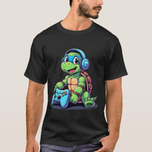 T-shirt Tortue drôle de jeux vidéo de joueur de tortues (2