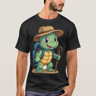 T-shirt Tortue Drôle Graphique Randonnée Camping Amateur A