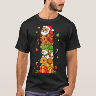 T-shirt Tortue Drôle Père Noël Elfe Bonhomme de Neige Noël
