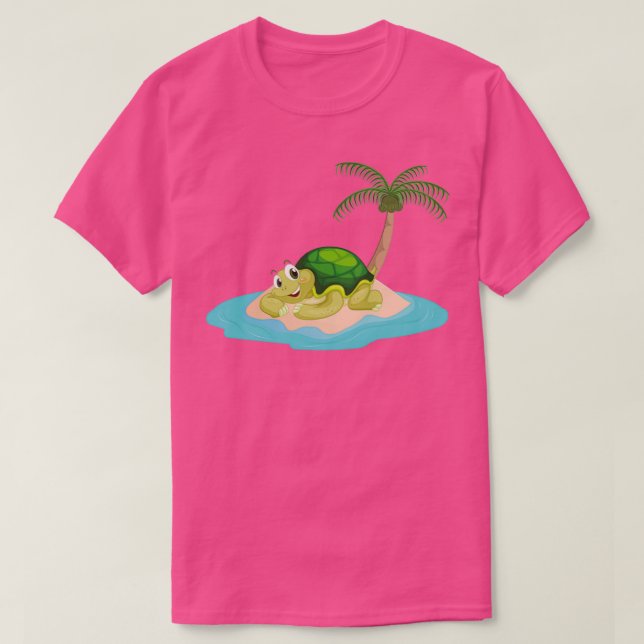 T-shirt Tortue du désert sur l'île pour hommes Femmes Enfa (Design devant)