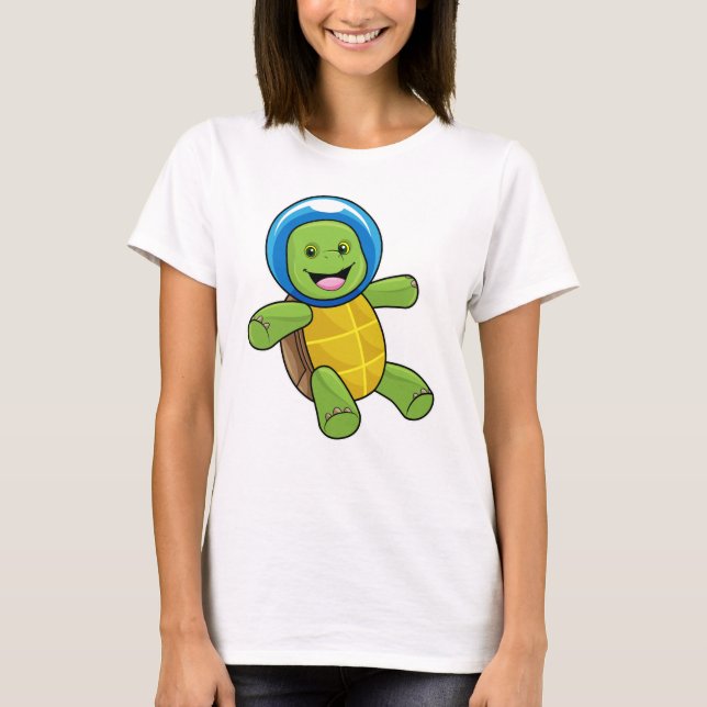 T-shirt Tortue en astronaute avec boule de verre (Devant)