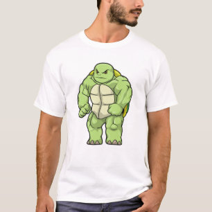 T-shirt Tortue en Bodybuilder avec Six pack