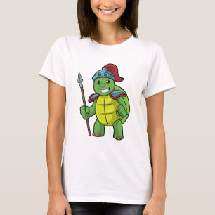 T-shirt Tortue en guerrier avec Spear & Helmet