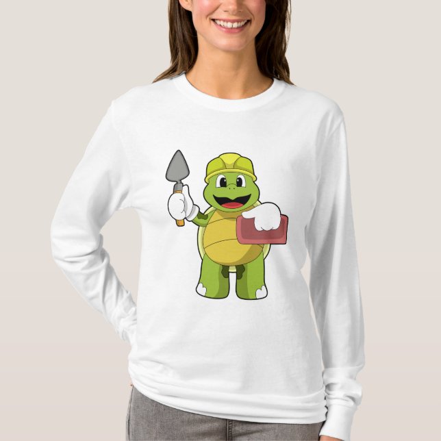 T-shirt Tortue en mason avec pierre (Devant)