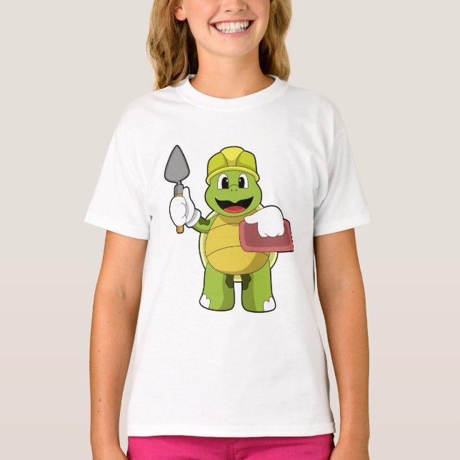 T-shirt Tortue en mason avec pierre (Devant)