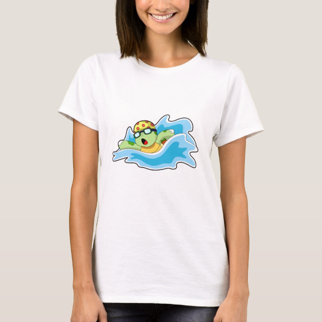 T-shirt Tortue en nage dans l'eau (Devant)