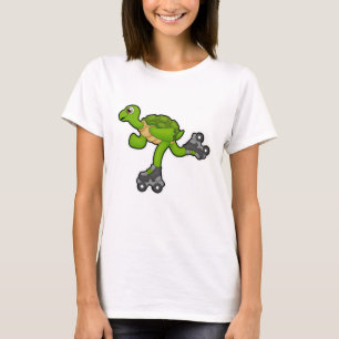 T-shirt Tortue en patinage avec roulettes