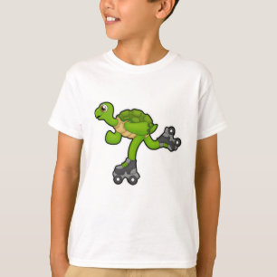 T-shirt Tortue en patinage avec roulettes