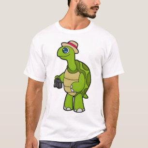 T-shirt Tortue en photographe avec appareil photo
