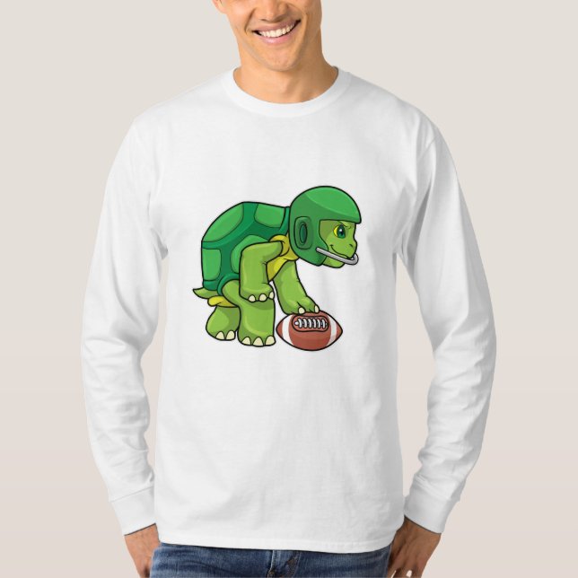 T-shirt Tortue en sport avec football et casque (Devant)