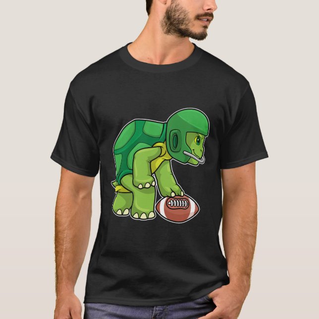 T-shirt Tortue en sport avec football et casque (Devant)