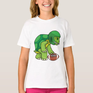 T-shirt Tortue en sport avec football et casque
